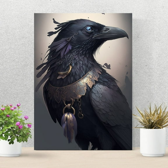 Feathered Phantom - Dark Raven Canvas Wall Art