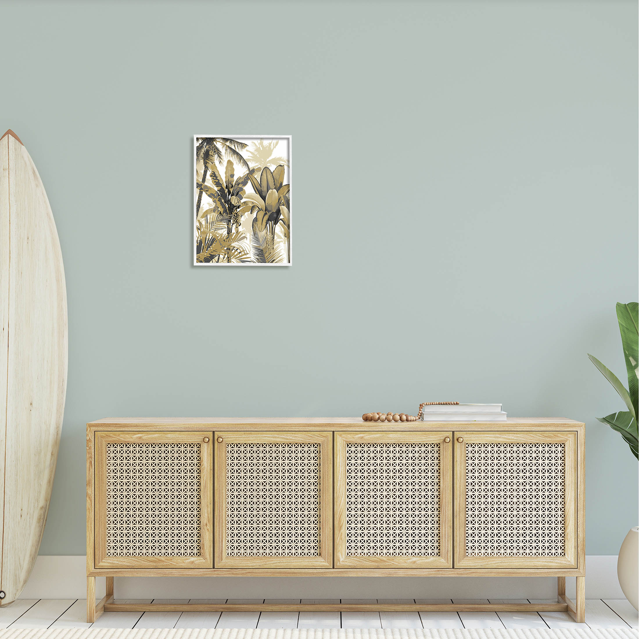 Tropical Varied Layered Palms Botanical & Floral Graphic Art White Framed Art Print Wall Art