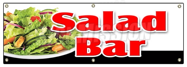 72" SALAD BAR BANNER SIGN dressing restaurant buffet salad vegetables