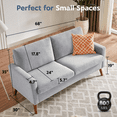 thumbnail image 2 of 68" Lounge Sofa, Corduroy Fabric, Mid-Century Modern Sofa with Spring Cushions for Living Room, Bedroom, Office, 2 of 6