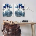 thumbnail image 2 of Bold Blue Ikebana Patterned Vase Botanical & Floral Graphic Art Gallery Wrapped Canvas Print Wall Art, Set of 2, 2 of 7