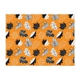 thumbnail image 4 of KLL Bold Black and White Leaves Orange Print Fleece Throw Blanket, Horizontal Fleece Bedding Cute Soft Blankets Comfy Fleece Flannel Plush Home Decor for Couch & Bed -40"x30", 4 of 9