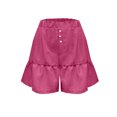 thumbnail image 5 of RYRJJ Womens Casual Wide Leg Shorts Elastic High Waisted Cute Ruffle Hem Casual Summer Beach Shorts with Pockets(Hot Pink,M), 5 of 7