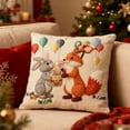 thumbnail image 2 of 17.7X17.7 Inches Christmas Pillowcase Christmas Decoration Festive Ambiance Gifts Printed Pillow Covers Home Pillowcases Linen Material Rabbit Fox Balloon Pattern, 2 of 6