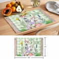 thumbnail image 6 of Easter Placemats Set of 6 Spring Rabbit Botanical Flowers Eggs Plaid Place Mats Indoor Wipeable Table Mats Washable Cloth Dining Table Placemats for Kitchen Holiday Party Home Decor 13x19 Inch, 6 of 9