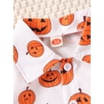 thumbnail image 4 of xiaxaixu Child Halloween Outfits Boys Girls Pumpkin Print Button Down Shirt and Overalls Set Kids 2 Piece Pants Suits, 4 of 9
