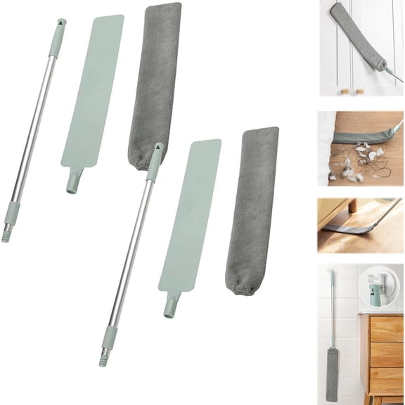 Saker Plus Retractable Gap Dust Cleaning Artifact - Extendable Duster with Washable Microfiber Head for Hard-to-Reach Areas, Ceiling, Blinds & Under Furniture