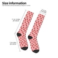 thumbnail image 2 of Xecao Strawberries print thigh-high socks, crafted for both men and women with a stretchy, high-opaque design perfect for daily wear, 2 of 6