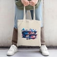 thumbnail image 2 of Stylish Canvas Tote Bag with Vibrant Orange and Pink Splash Design - Perfect for Shopping Travel and Parties, 2 of 4