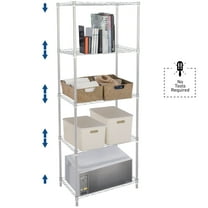 5-Shelf Heavy Duty Steel Wire Rack Storage Shelving Organizer for Kitchen, Garage, utility 5 tier 22"x14"x63"