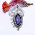 thumbnail image 3 of Iolite 925 Sterling Silver Pendant V9073, Iolite Pendant, Vivid Blue Pendant, Marquish Pendant, Handmade Jewelry Pendant,  Gift For Her, 3 of 4