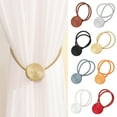 thumbnail image 2 of 2 Pack Magnetic Curtain Buckles Strong Magnet No Holes Curtain Tiebacks Polyester Round Design Holdbacks for Living Room Bedroom, 2 of 8
