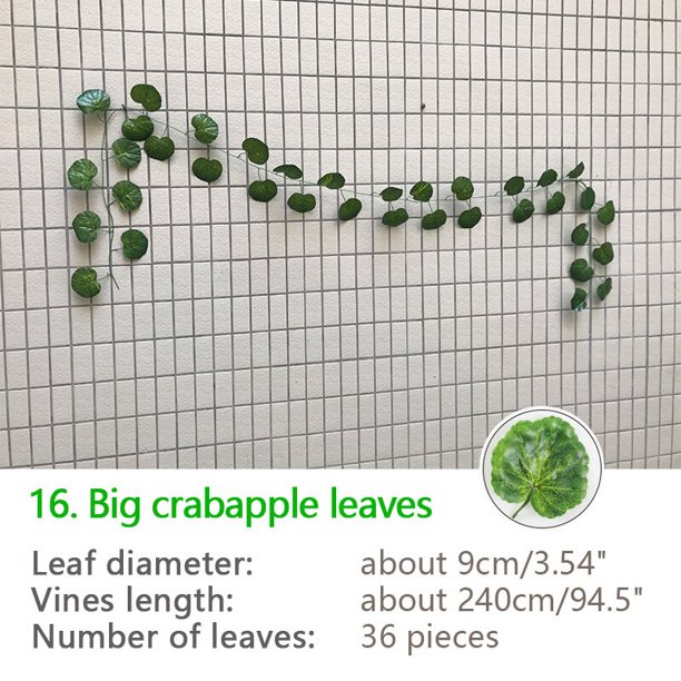 Guirnalda de hojas de hiedra colgante Artificial de seda verde de 240cm, hojas de vid de plantas, 1 Uds., decoración de baño para el hogar, decoración de fiesta de jardín Deng Xun unisex