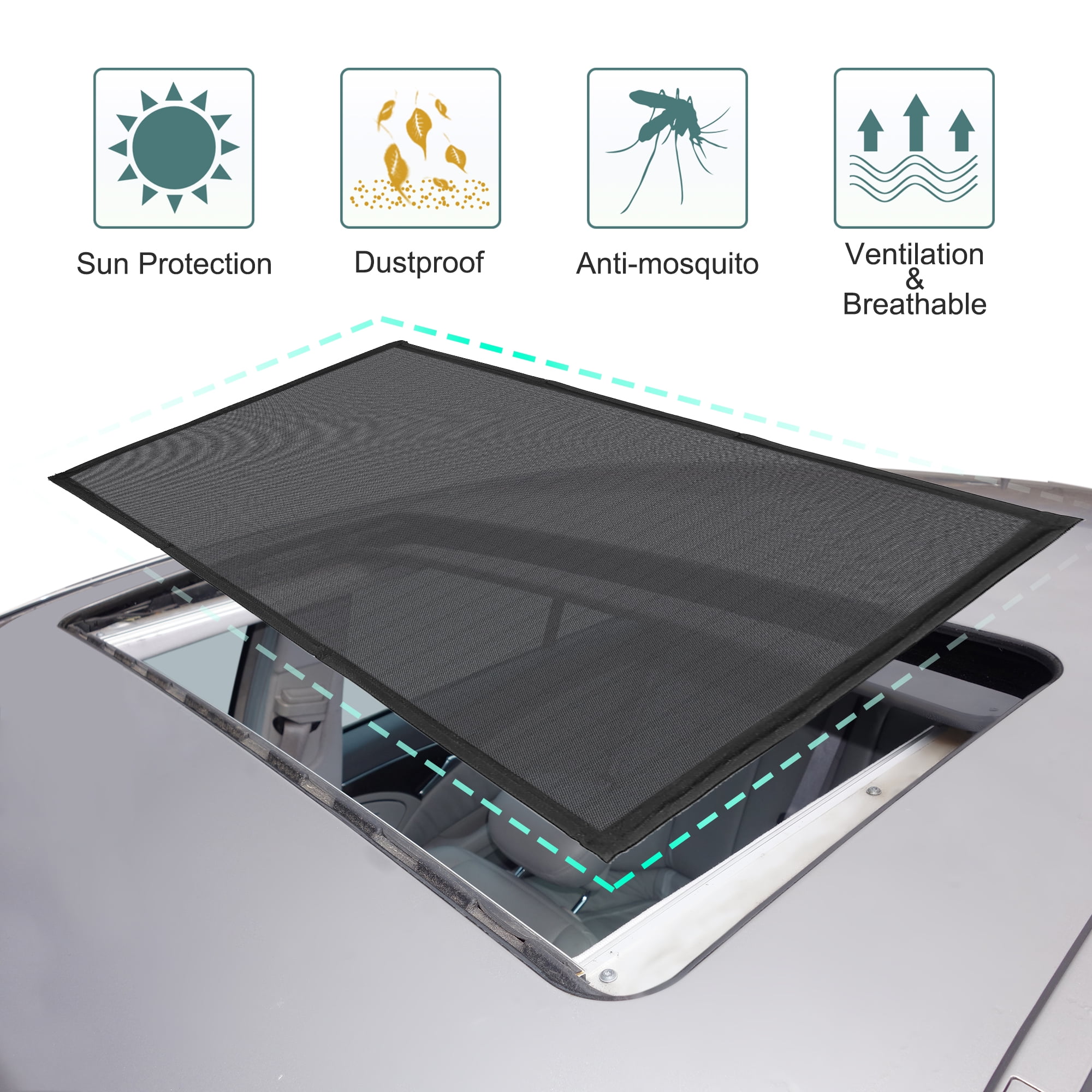 Unique Bargains 40.2" x 25.6" Car Magnetic Sunroof Shade Cover Sun Roof Mesh Universal
