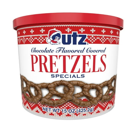 Utz Chocolate Flavored Covered Pretzels Specials, 15 oz Tub