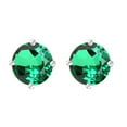 thumbnail image 2 of V3 Jewelry 4mm Green Emerald Sterling Silver Stud Earrings, 2 of 4