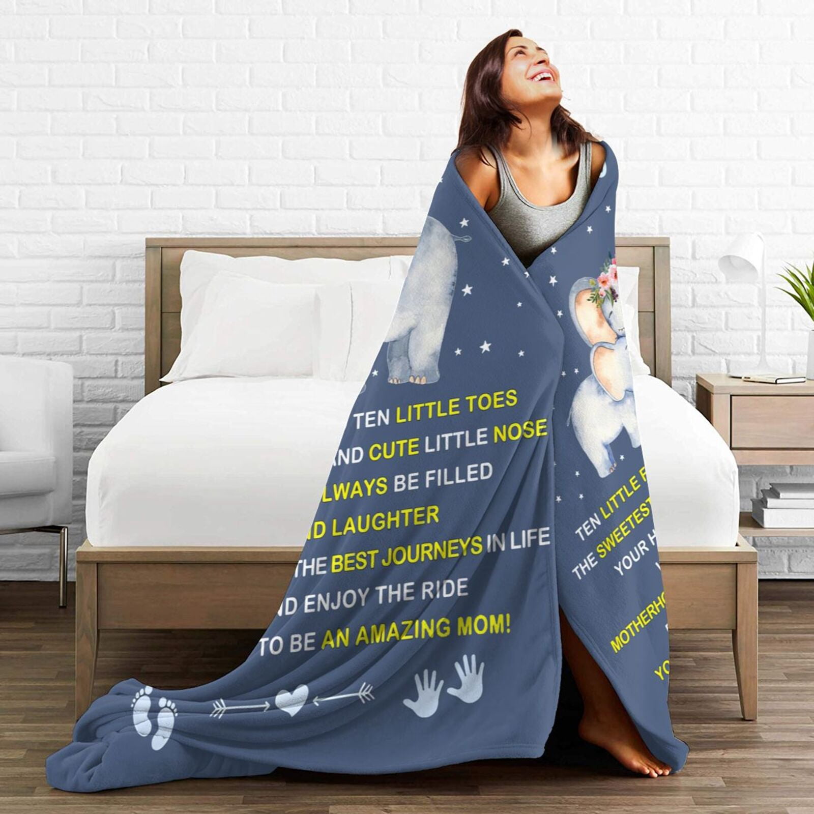 Wijzvio Mom To Be Throw Blanket Soft Fuzzy Fleece Blanket For Couch Bed Living Room Decoration 60"X50"