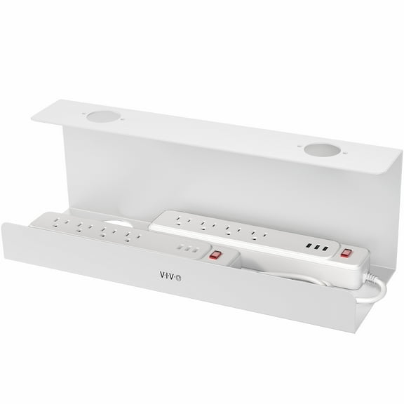 VIVO White Extra Deep Under Desk Cable Management Tray
