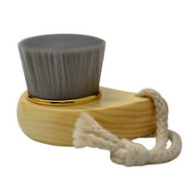 Acdanc Face Scrubber Soft Facial Cleansing Brush Wooden Handle Face Exfoliator for All Skin Types