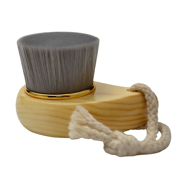 Acdanc Face Scrubber Soft Facial Cleansing Brush Wooden Handle Face Exfoliator for All Skin Types