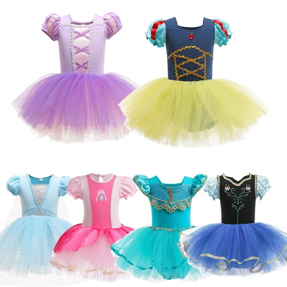 Emy Dola 3-8T Toddler Girls Princess Costume Dance Dress Girls Fairy Tutu Skirted Leotard Ballet Dress Kids Dancewear-1 Piece