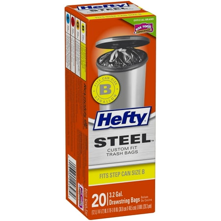 Hefty 3 2 Gallon Drawstring Custom Fit Trash Bags 20 Count