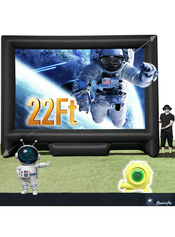 Sewinfla 22Ft inflatable projector screens with Blower Front and Rear Projection 16:10