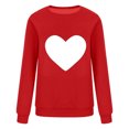 thumbnail image 4 of TIMIFIS Chandail en Molleton Surdimensionné pour Femmes Tenue Valentines Day Femmes Décontracté Col Rond Chandail Mignon Imprimé Amour Manches Longues Chandail Chemise - Printemps/été, 4 of 4