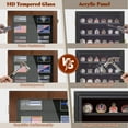 thumbnail image 3 of Challenge Coin Display Case with HD Tempered Glass, Wooden Shadow Box with Removable Shelves, Wall Mountable or Tabletop Display, Walnut, 3 of 6