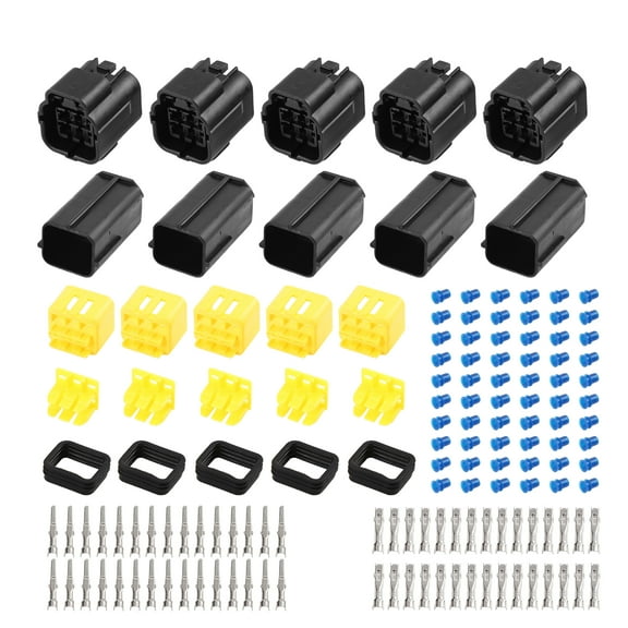 6 Pins Way Car Waterproof Electrical Connector Sockets 1.8mm Series 5 Sets