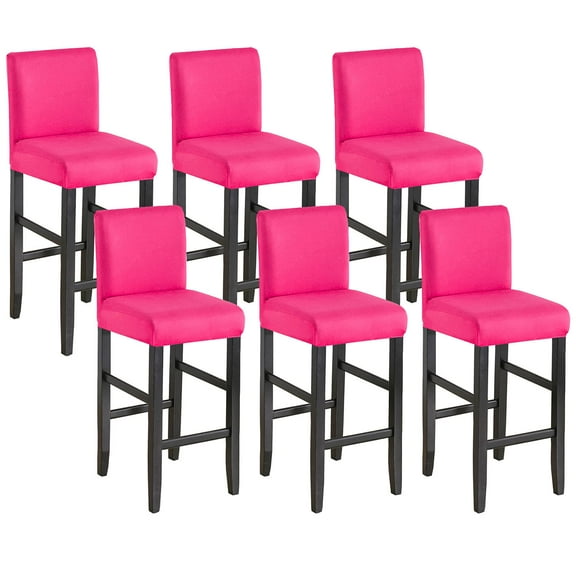 Stretch Bar Stool Covers, Soft Barstool Slipcover Elastic Spandex Furniture Chair Seat Cover with Elastic Bottom Dining Chair Covers Machine Washable for Living Room-Purple-Set of 2