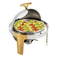thumbnail image 6 of 6.3 Quart Roll Top Chafing Dish Set Round Stainless Steel Buffet Warmer Chafer, 6 of 18