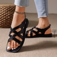 thumbnail image 6 of Viluyesy Womens Flat Sandals, Slingback Square Toe Low Heels Summer Fashion Casual Bohe Shoes Black US7, 6 of 9