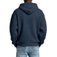 thumbnail image 6 of Men's Full Zip Hoodie Waffle Knit Pullover Long Sleeve Casual Loose Fit Sweatshirt Hooded Tops with Pockets Navy 4XL, 6 of 6
