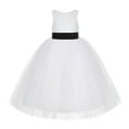 thumbnail image 2 of Ekidsbridal Girl Communion Dress - Floral Lace White Tutu with Bow Sash LG7noFT-A (Size: M-10), 2 of 3