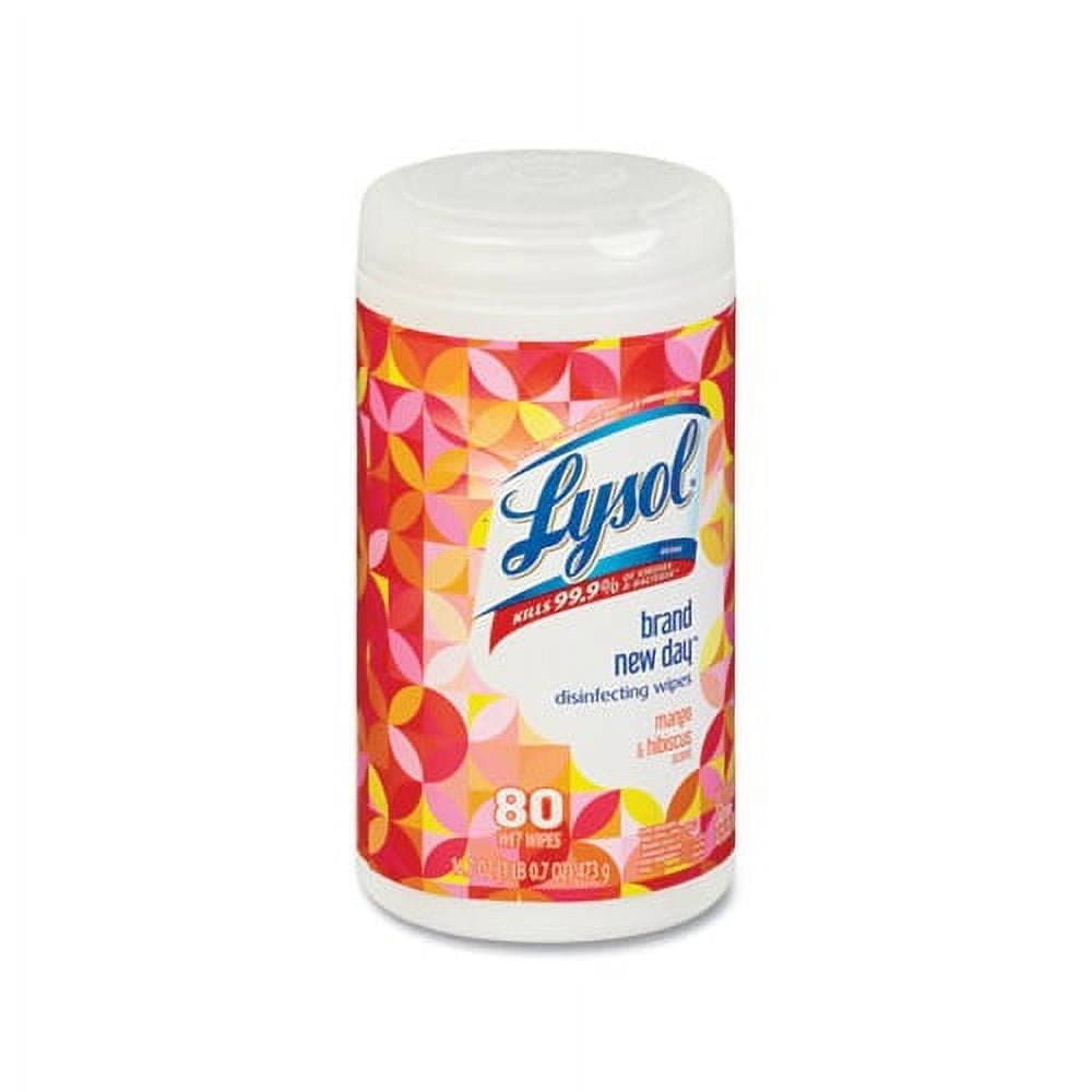 Disinfecting Wipes 7 x 7.25, Mango and Hibiscus, 80 Wipes/Canister, 6 Canisters/Carton