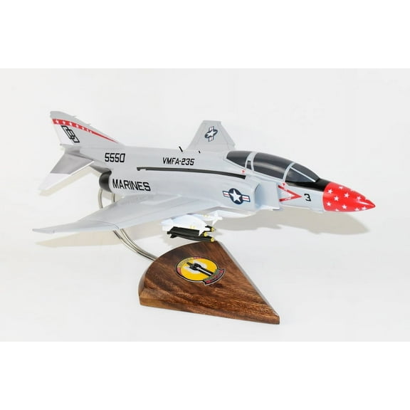 VMFA-235 Death Angels F-4J Model, 1/42 (18") Scale, Mahogany, Marines, Fighter