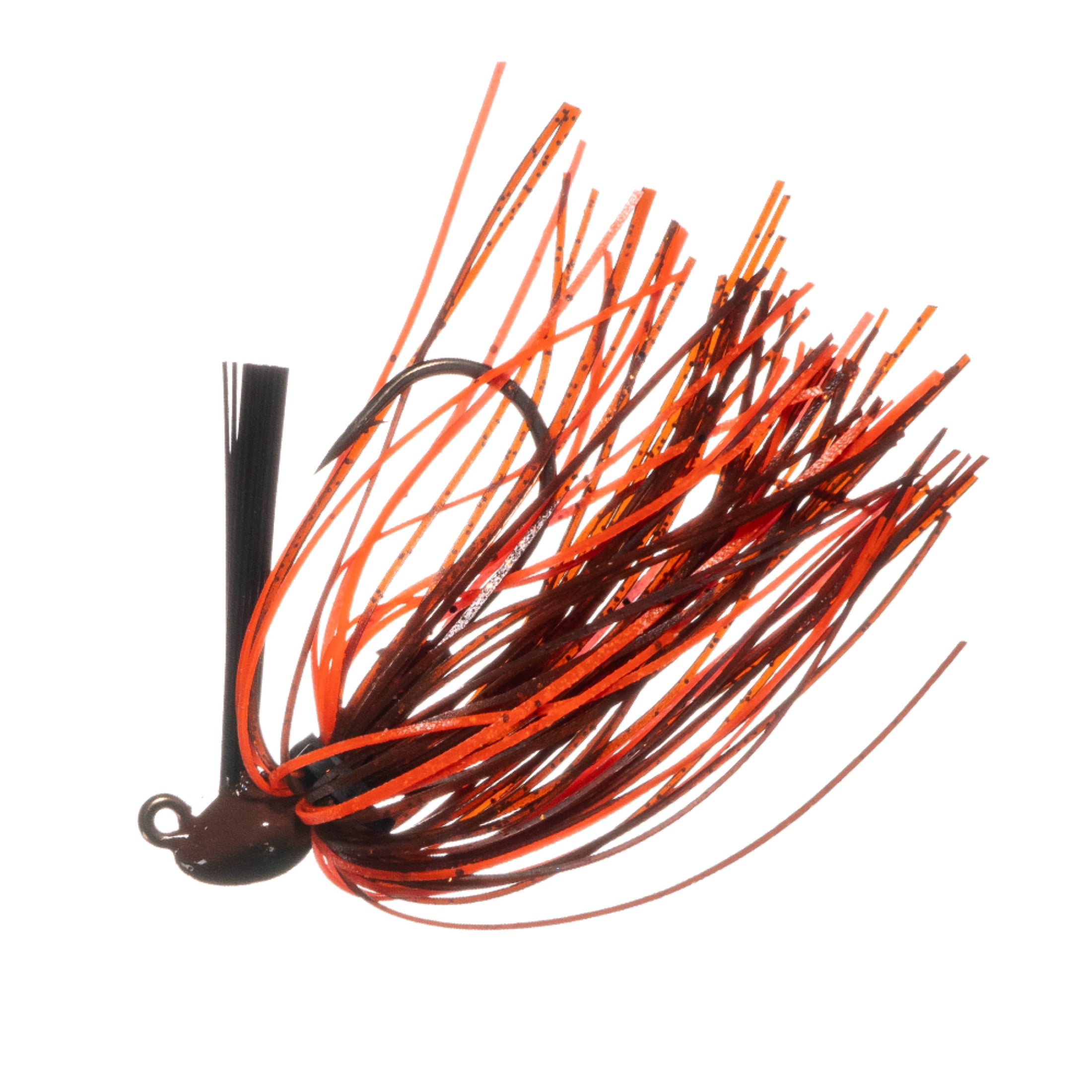 (3 pack) Arkie Lures® Rattle Micro-Honed Hook Silicone Skirting Bass Jig Brown Orange ¼ oz.