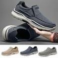 thumbnail image 2 of Men's Breathable Canvas Casual Shoes Comfortable Loafers Slip on Soft Sneakers, 2 of 10