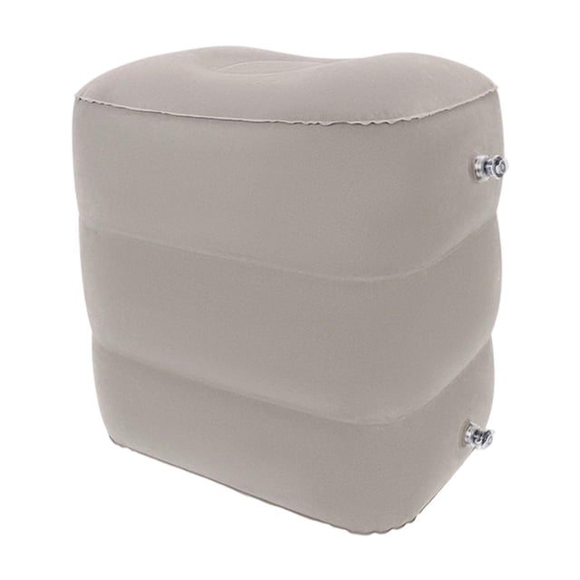 Abbracc Inflatable Travel Foot Rest Adjustable Height for Long Trip Office Home Cars Gray