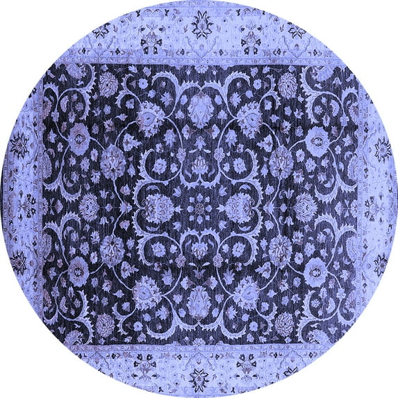 Ahgly Company Indoor Round Oriental Blue Industrial Area Rugs, 8' Round