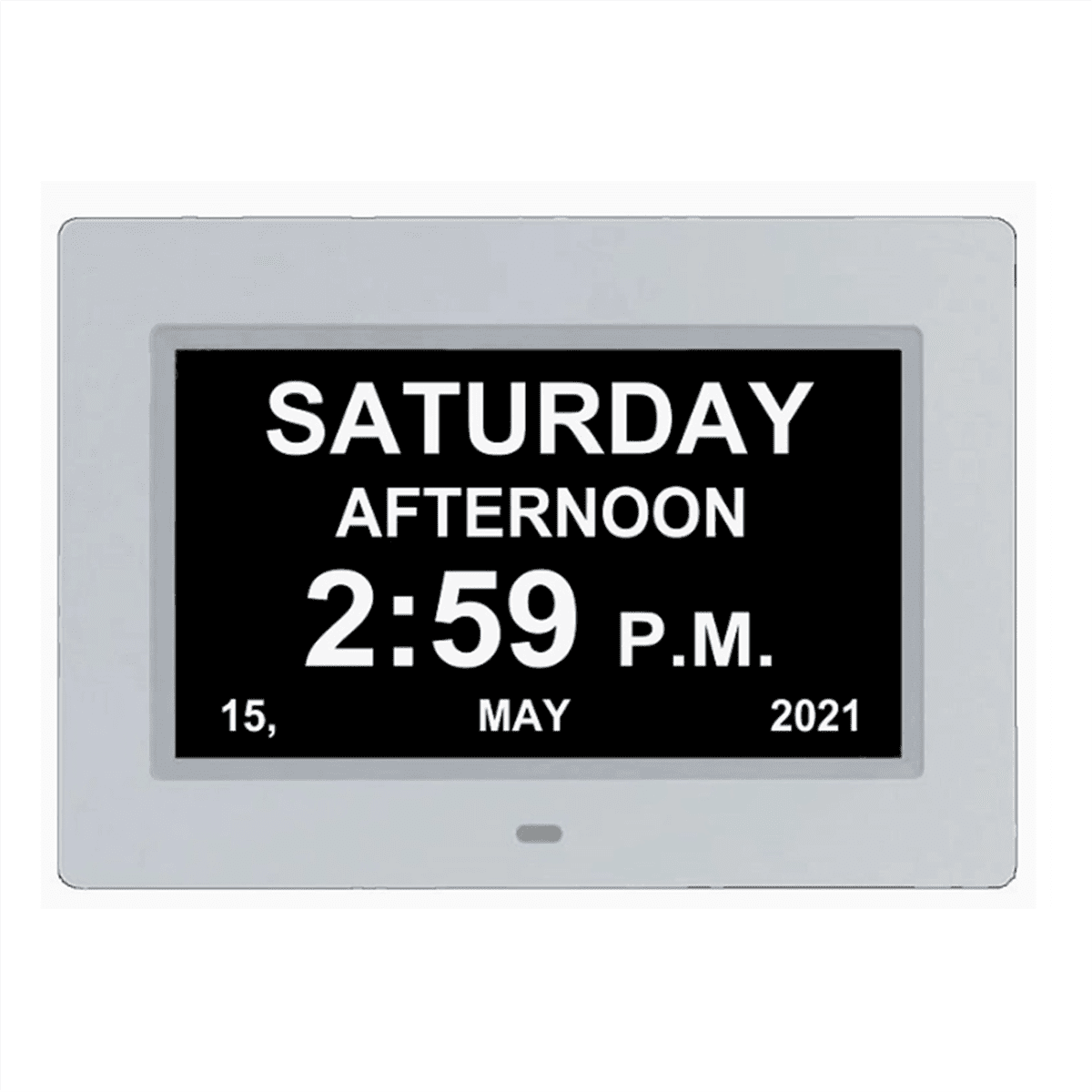 7 Inch Digital Calendar Alarm Clock Photo Frame Media Player,Large Dementia Alzheimers Clock,1 * 7 inch Digital Alarm Clock,White