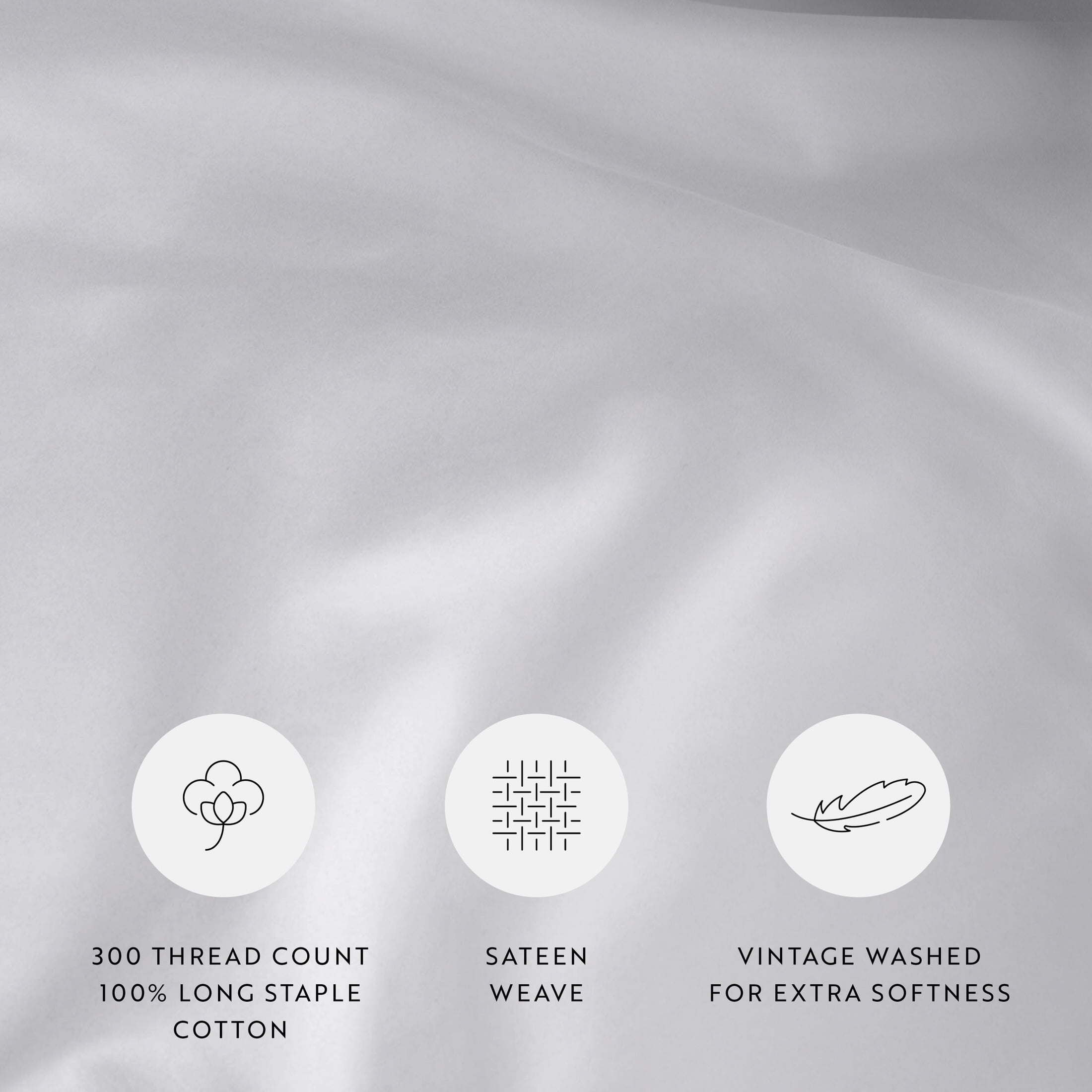 Light Gray Vintage Washed 3 Piece Cotton Duvet Cover Set, Twin/TwinXL, by Noble Linens