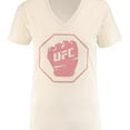 thumbnail image 4 of UFC Womens Glitter Fist Graphic T-Shirt, White, XX-Large, 4 of 4