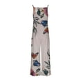 thumbnail image 4 of BRGZLK Women's Plus Jumpsuits Summer Fashion Boho Casual Wide Leg Sleeveless Spaghetti Strap Overalls Multicolor XXL, 4 of 5