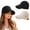 Beige+black, variant on Women's Wide Brim Sun Visor Hat, Adjustable Open Top UV Protection Cap for Ponytail, Lightweight Outdoor Hat for Golf Beach Hiking