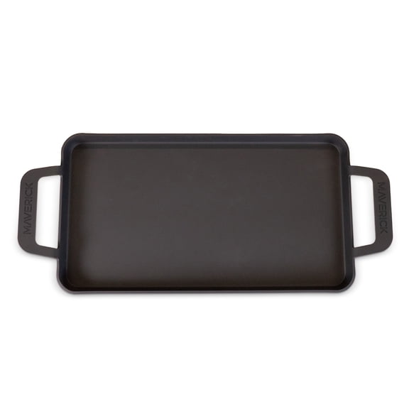 Maverick 22-Inch Preseasoned Carbon Steel Griddle, 4mm Heavy-Duty Flat Top Grill Pan with Raised Edges & Integrated Handles
