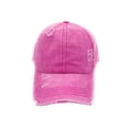 thumbnail image 6 of Empire Cove Womens Distressed Washed Ponytail Caps Hats Vintage Relaxed Fit Pink, 6 of 6