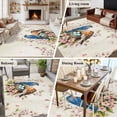 thumbnail image 5 of 5'x8' Area Rugs, Birds Floral Indoor Outdoor Area Rug for Living Room Bedroom, Farmhouse Vintage Pink Flower Leaf Washable Bathroom Rugs Kitchen Floor Carpet Mats Home Decor Aesthetic, 5 of 8