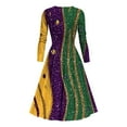 thumbnail image 4 of FcBaudy Robe à Manches Longues à Col en V, Robes d'Été pour Femmes, Robes pour Femmes Robe Imprimée pour Dames Style à Manches Longues à Col en V Robe pour Femme, 4 of 4